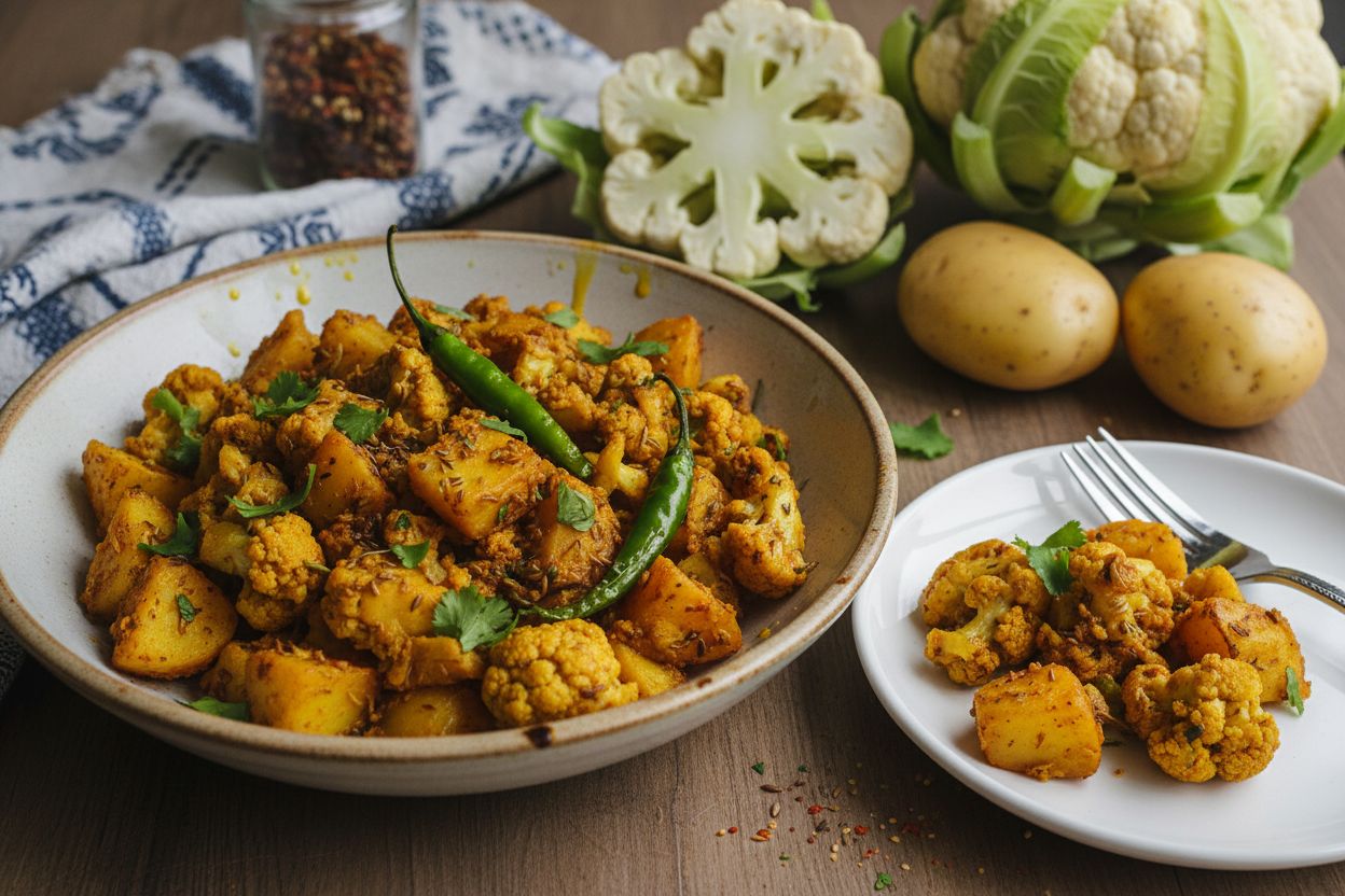 Aloo gobi indien (chou-fleur et pommes de terre épicés)