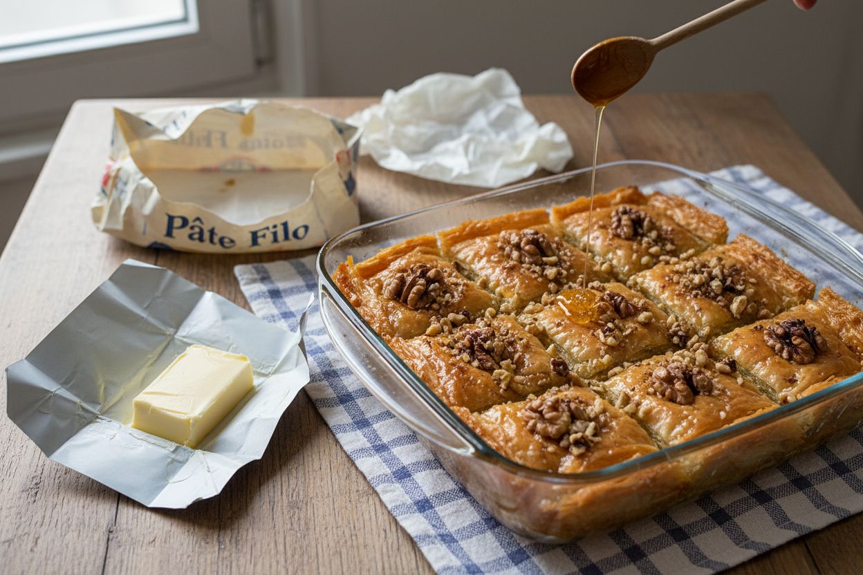 Baklava aux noix et miel