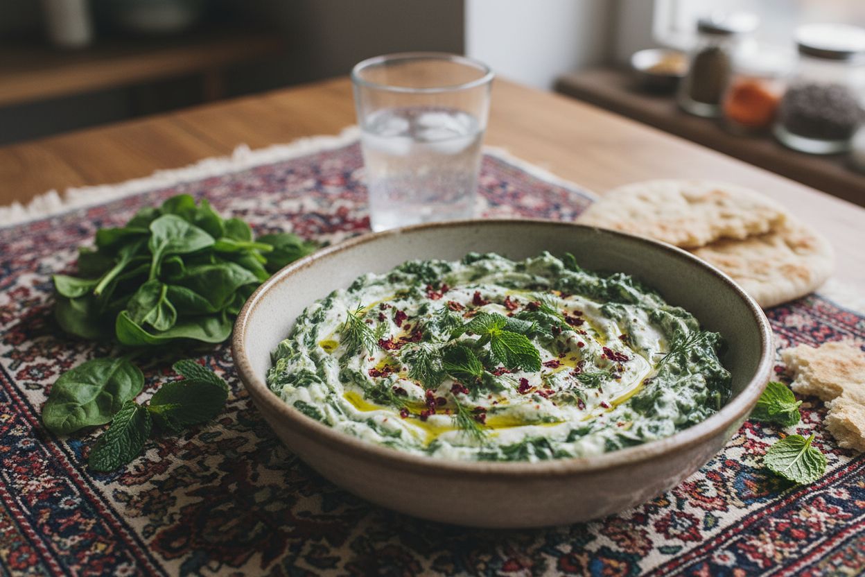 Borani persan aux épinards