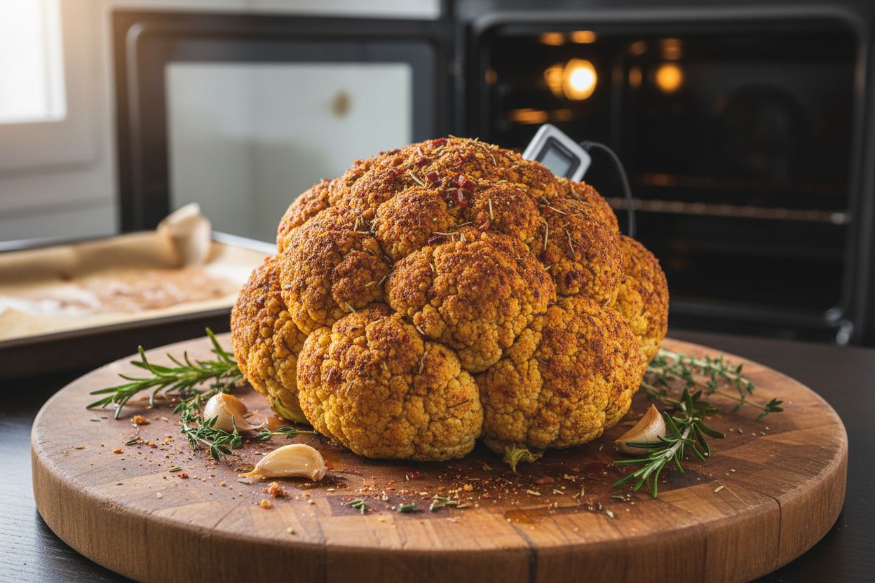 Chou-fleur entier rôti aux épices