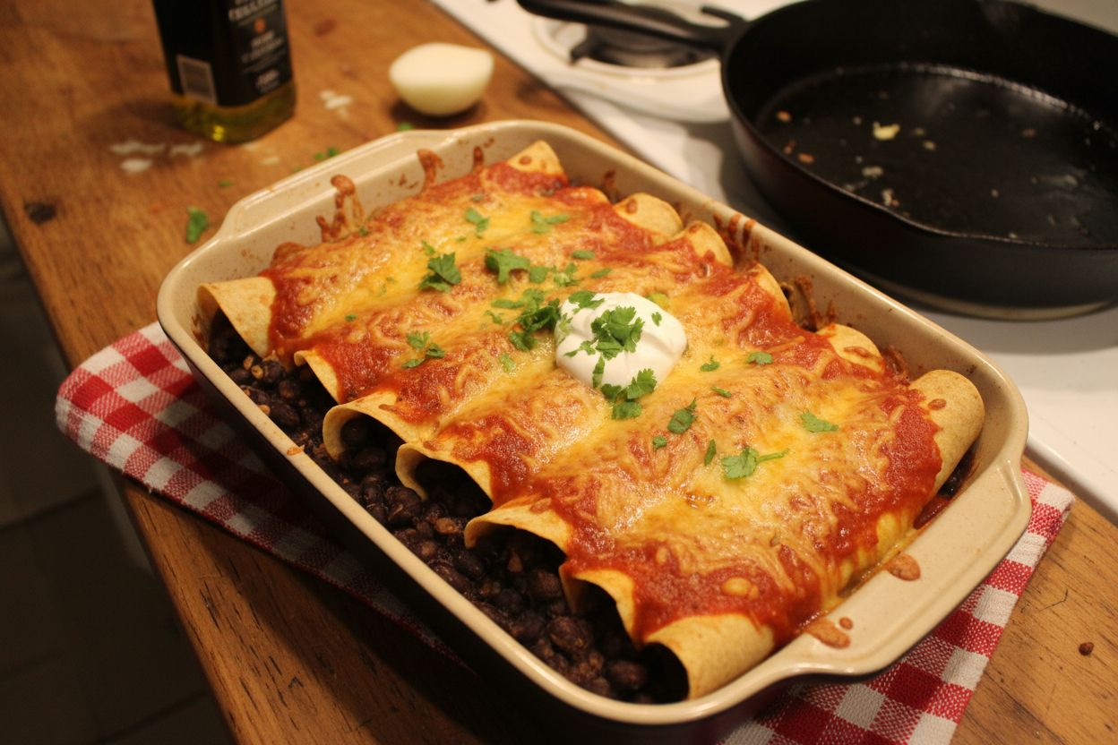 Enchiladas aux haricots noirs et fromage