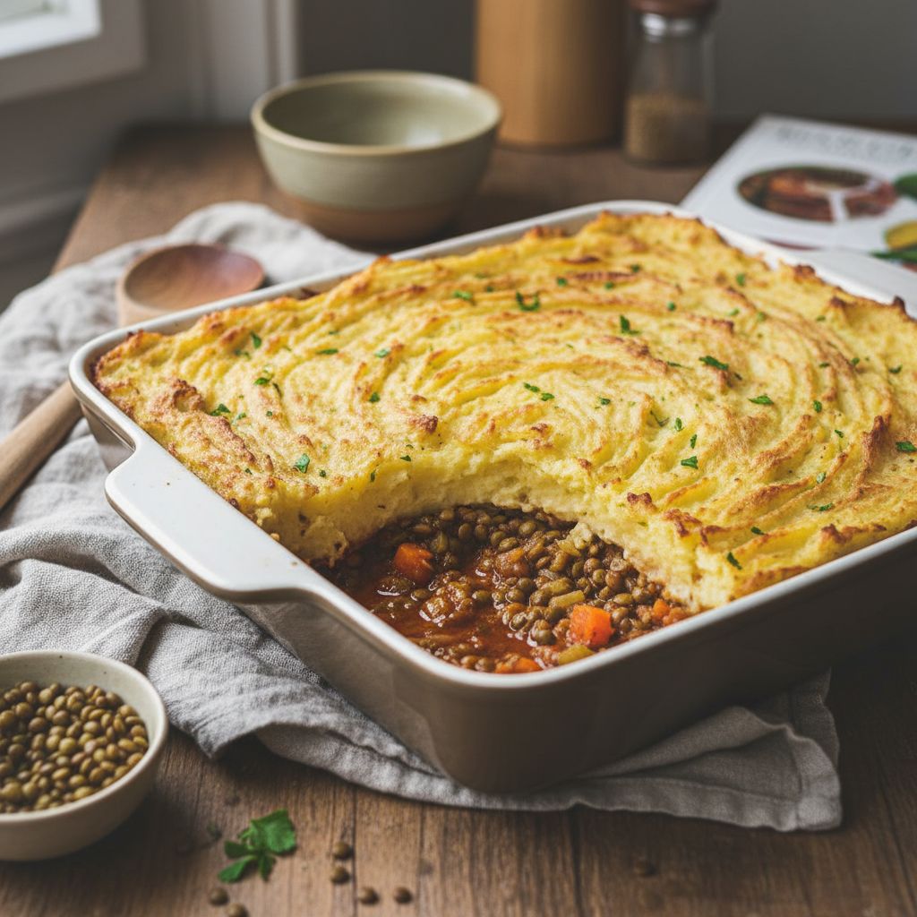 Hachi parmentier vegetarien aux lentilles