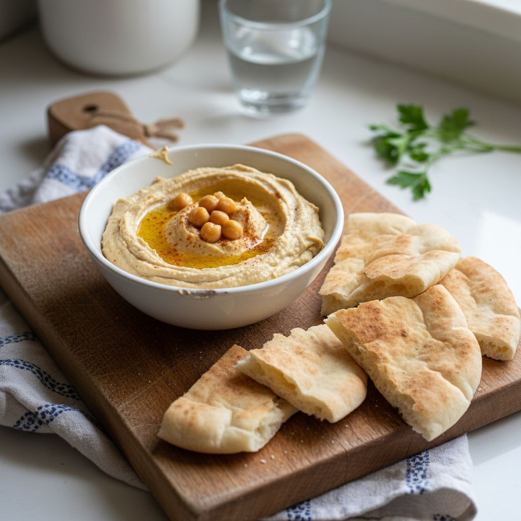 Houmous classique avec pain pita
