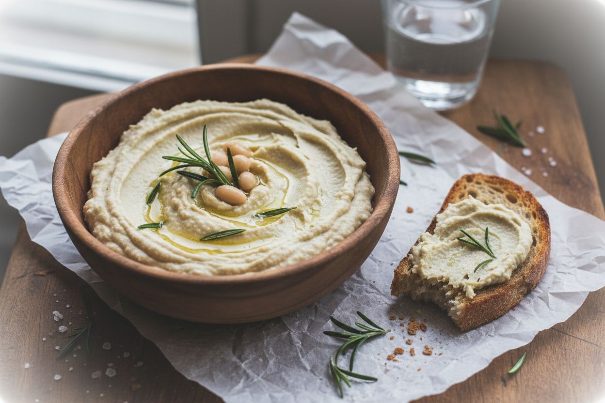 Hummus de haricots blancs au romarin