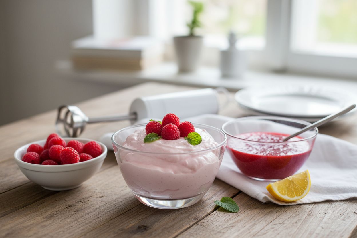 Mousse légère aux framboises