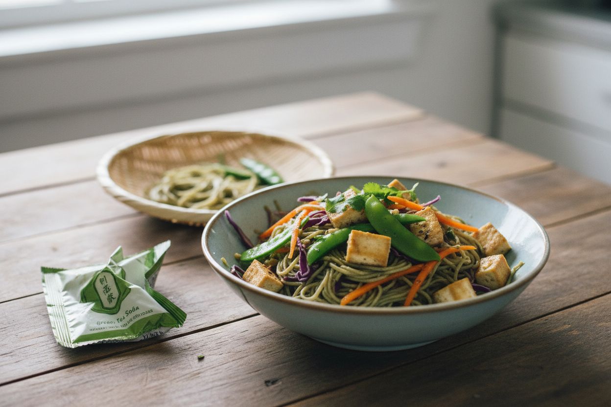 Nouilles soba au thé vert