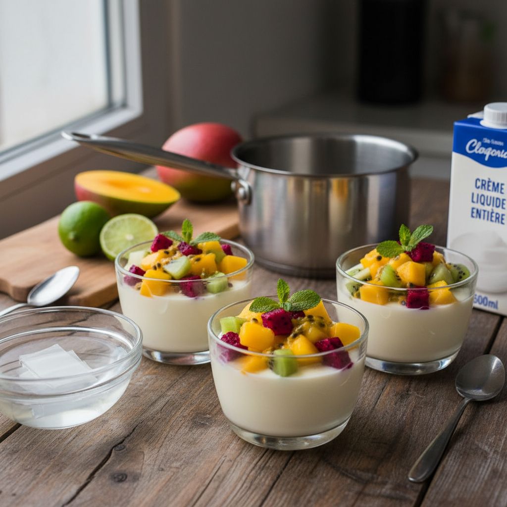 Panna cotta aux fruits exotiques
