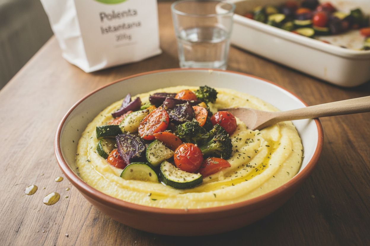 Polenta crémeuse aux légumes rôtis