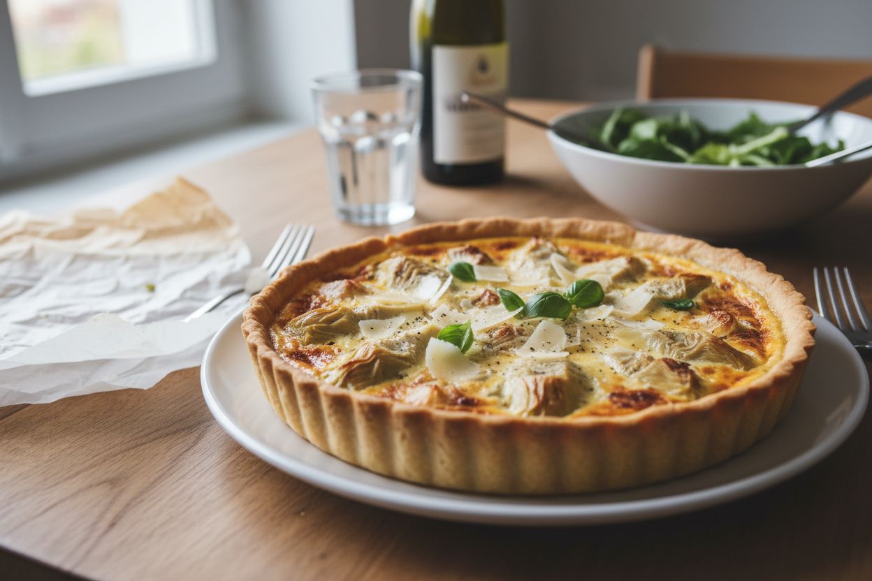 Quiche aux artichauts et parmesan