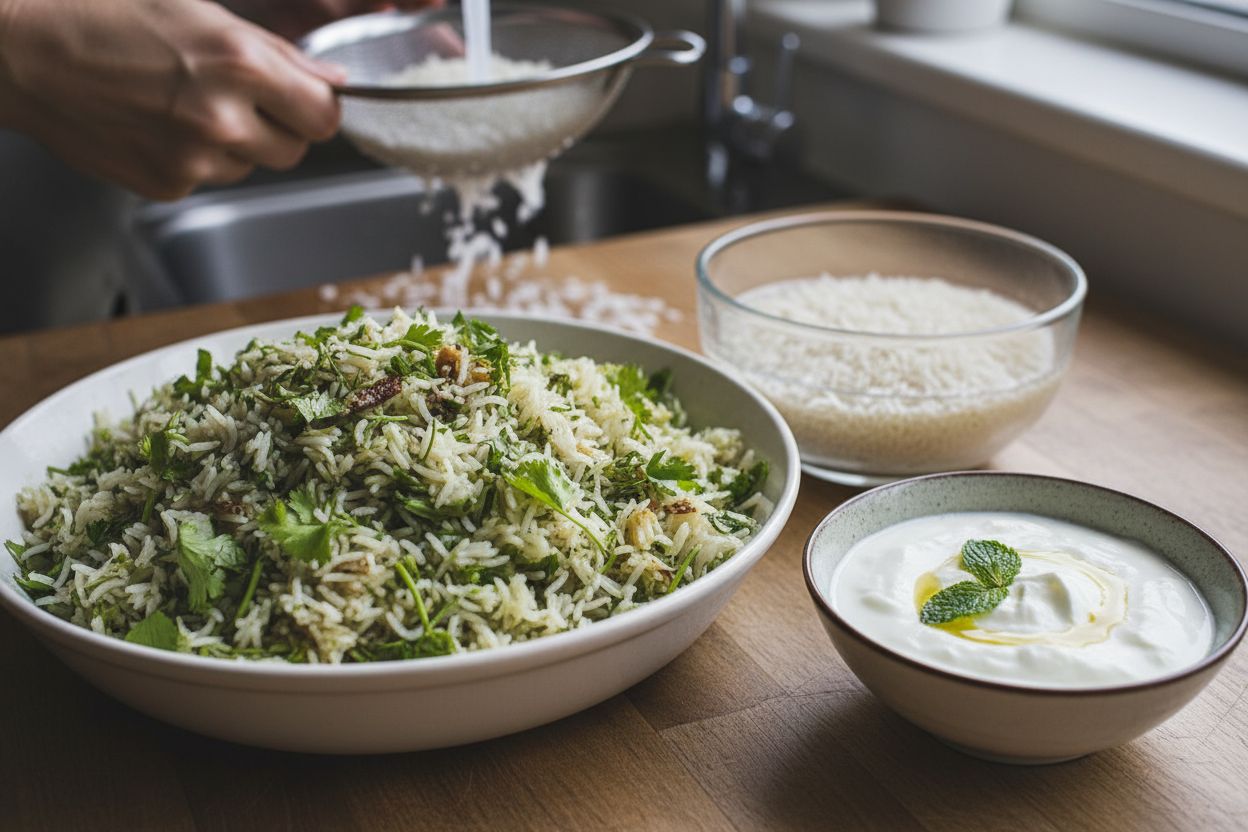 Riz persan aux herbes (sabzi polo)