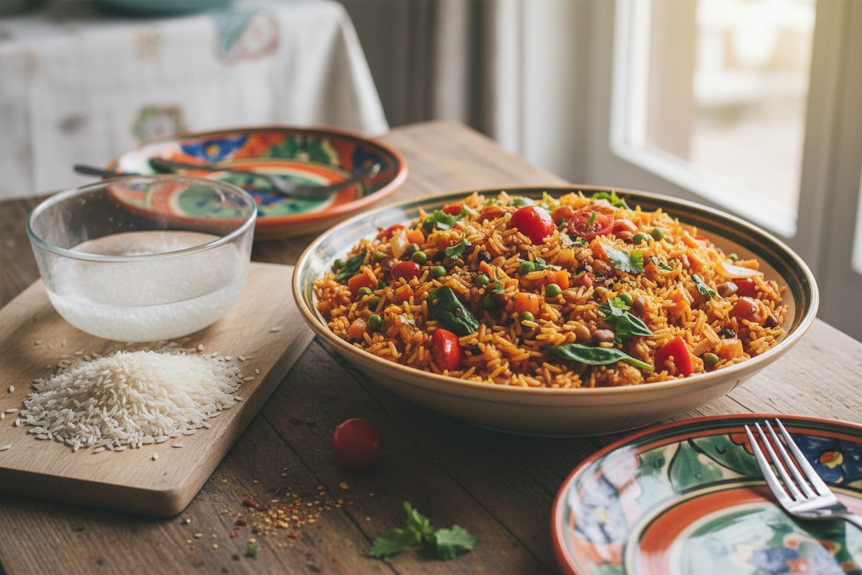 Riz jollof africain végétarien