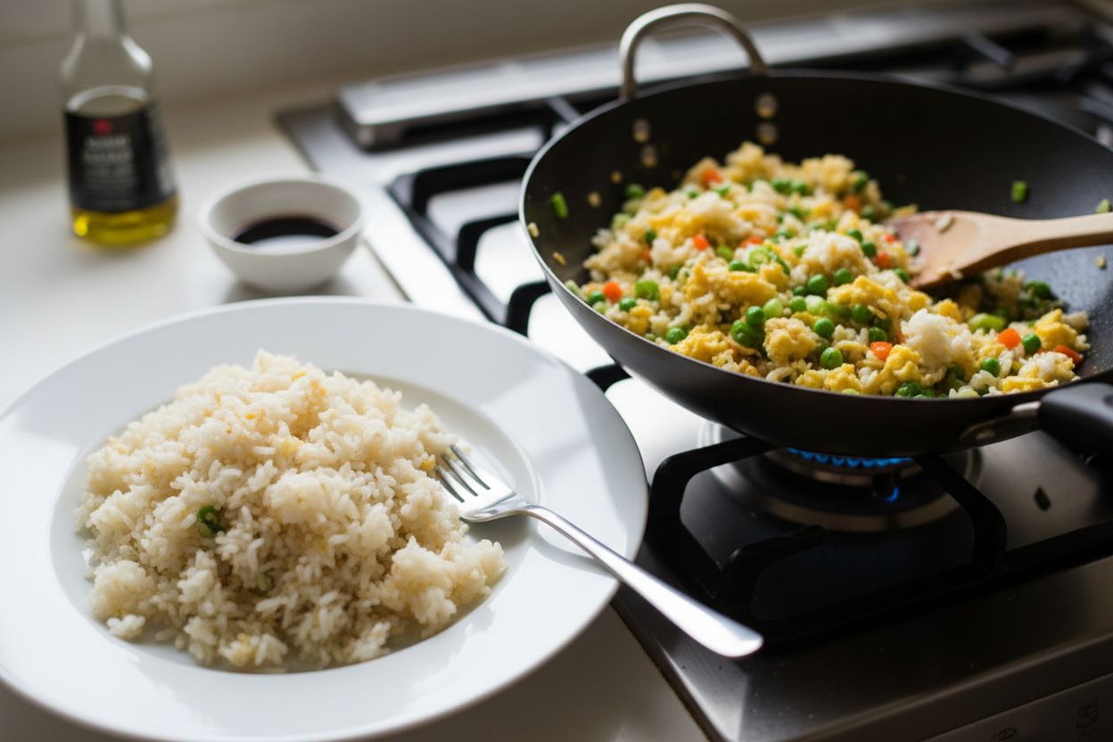 Riz sauté aux œufs façon cantonaise… sans jambon