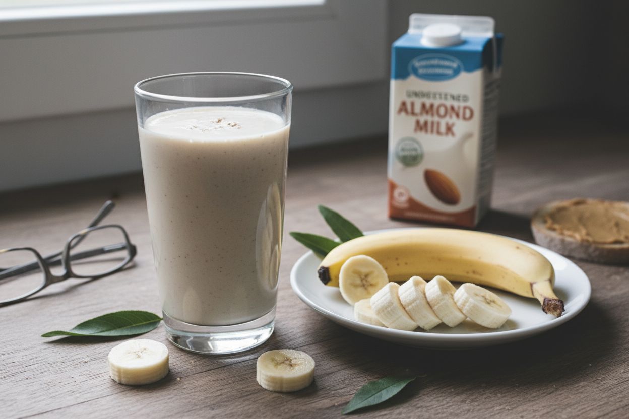 Smoothie banane et lait d’amande