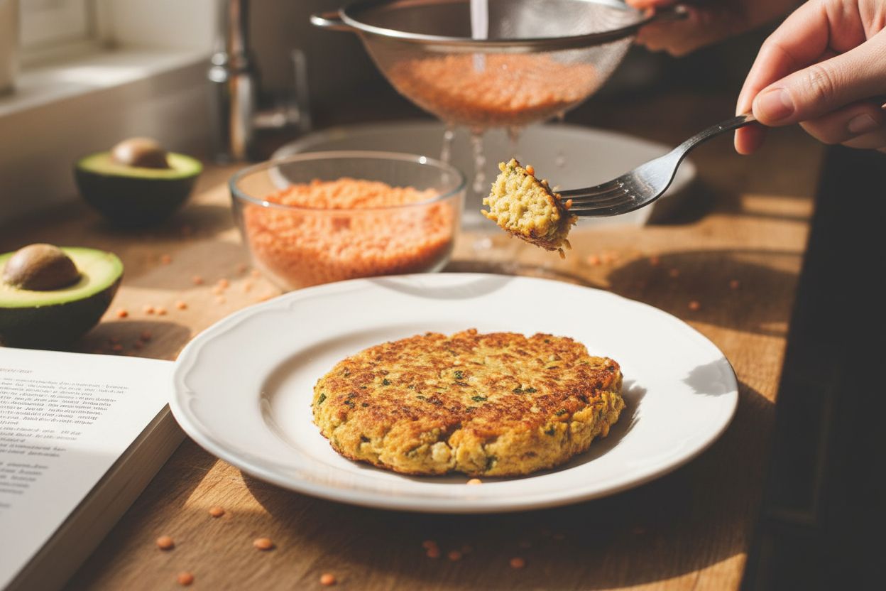 Steak de lentilles corail