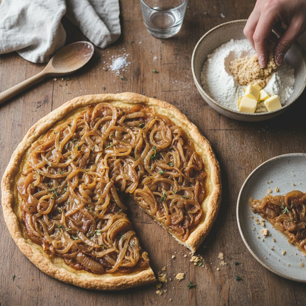 Tarte fine aux oignons caramélisés