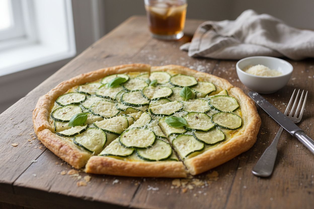 Tarte fine aux courgettes et parmesan