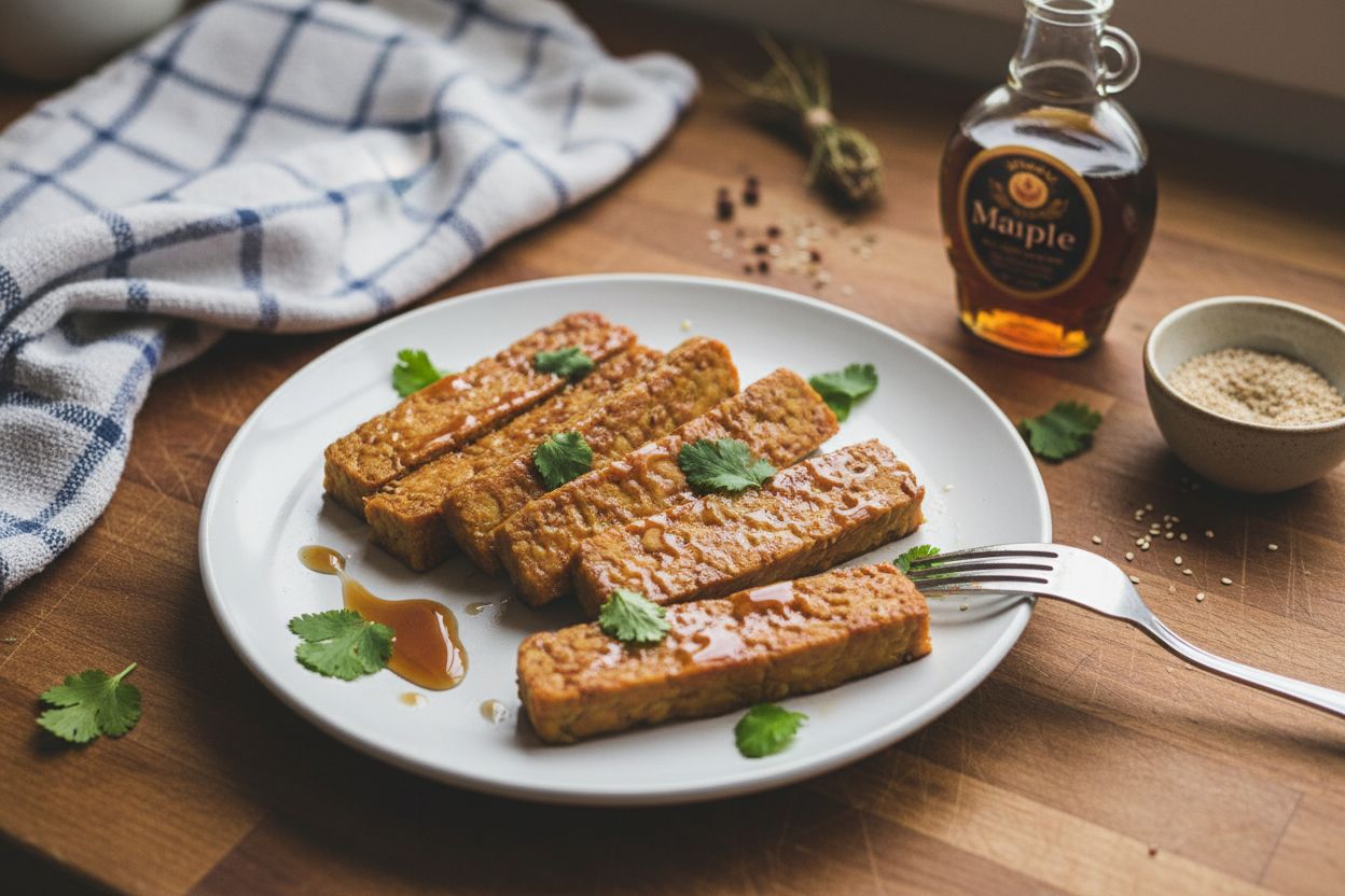 Tempeh laqué au sirop d'érable