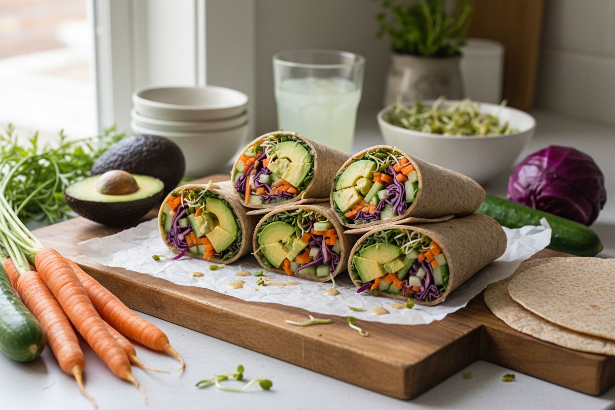 Wraps californiens avocat-crudités