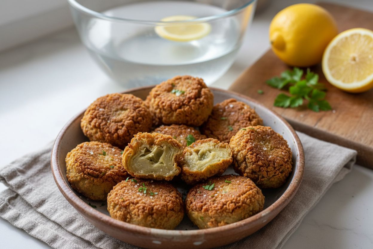 Artichauts frits à la romaine terminé