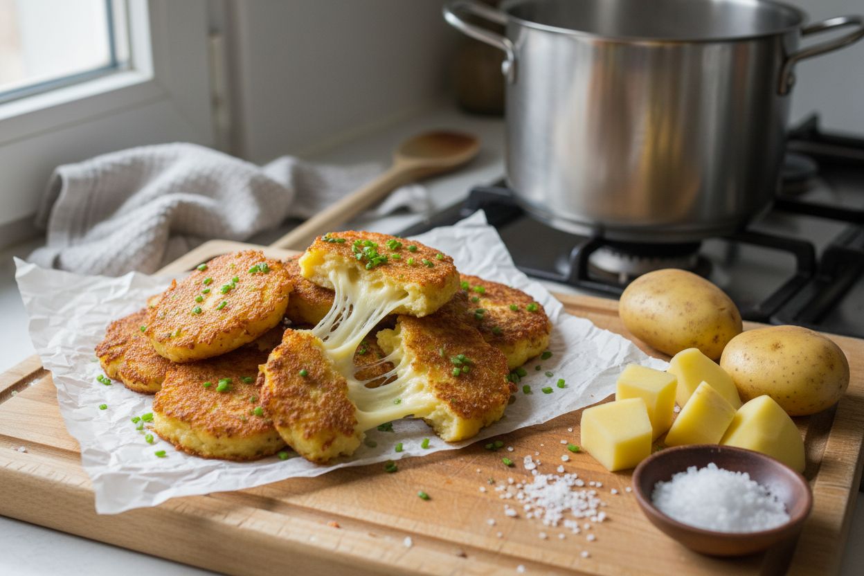 Beignets de pommes de terre au fromage terminé
