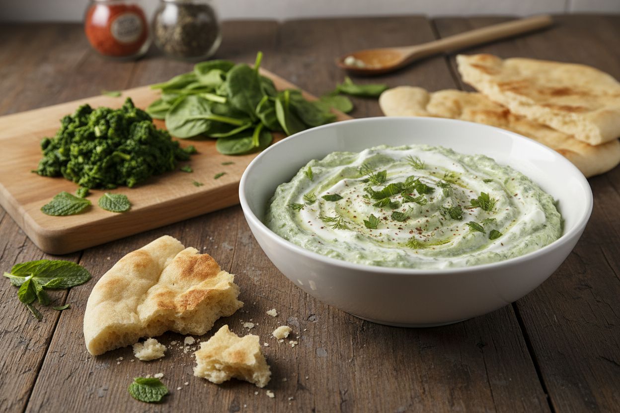 Borani persan aux épinards terminé