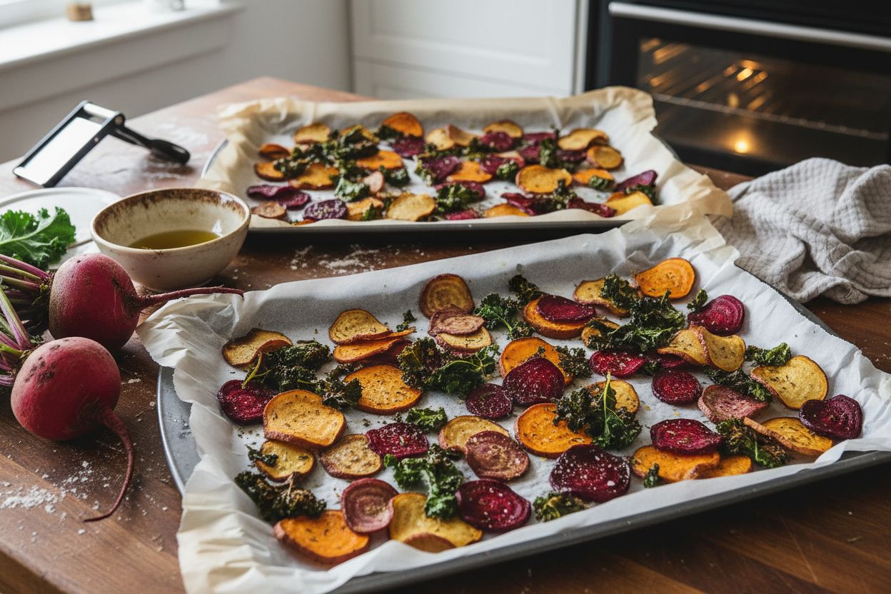Chips de légumes maison terminé