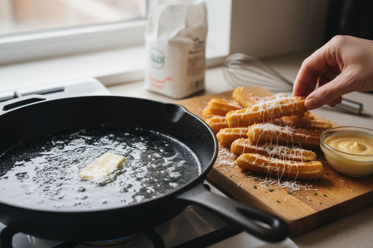 Churros salés au fromage terminé