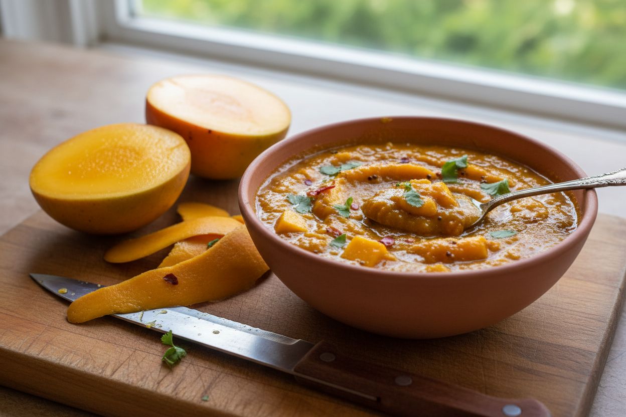 Chutney de mangue terminé