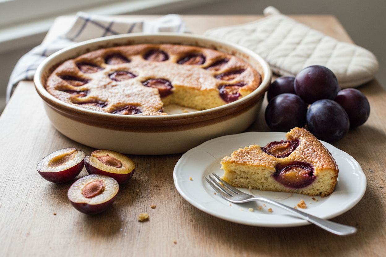 Clafoutis aux prunes terminé