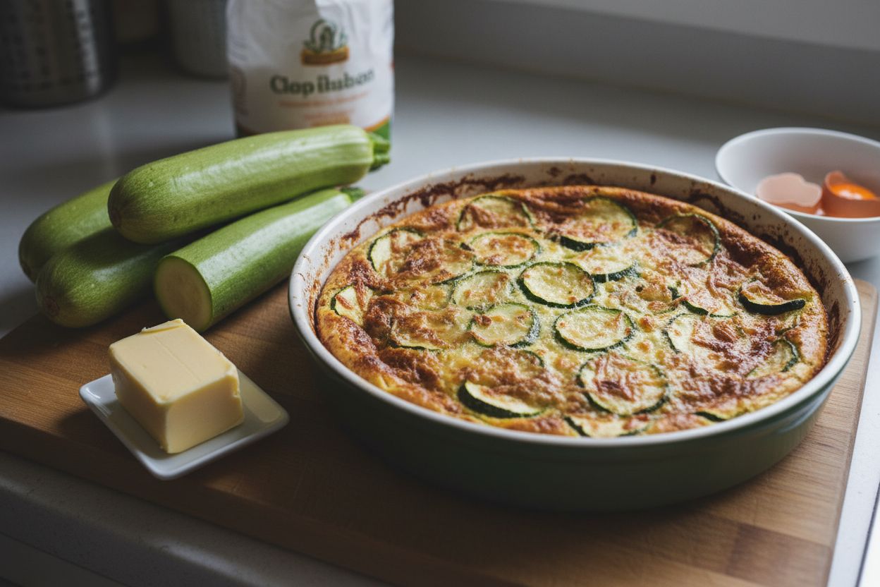 Clafoutis salé aux courgettes terminé