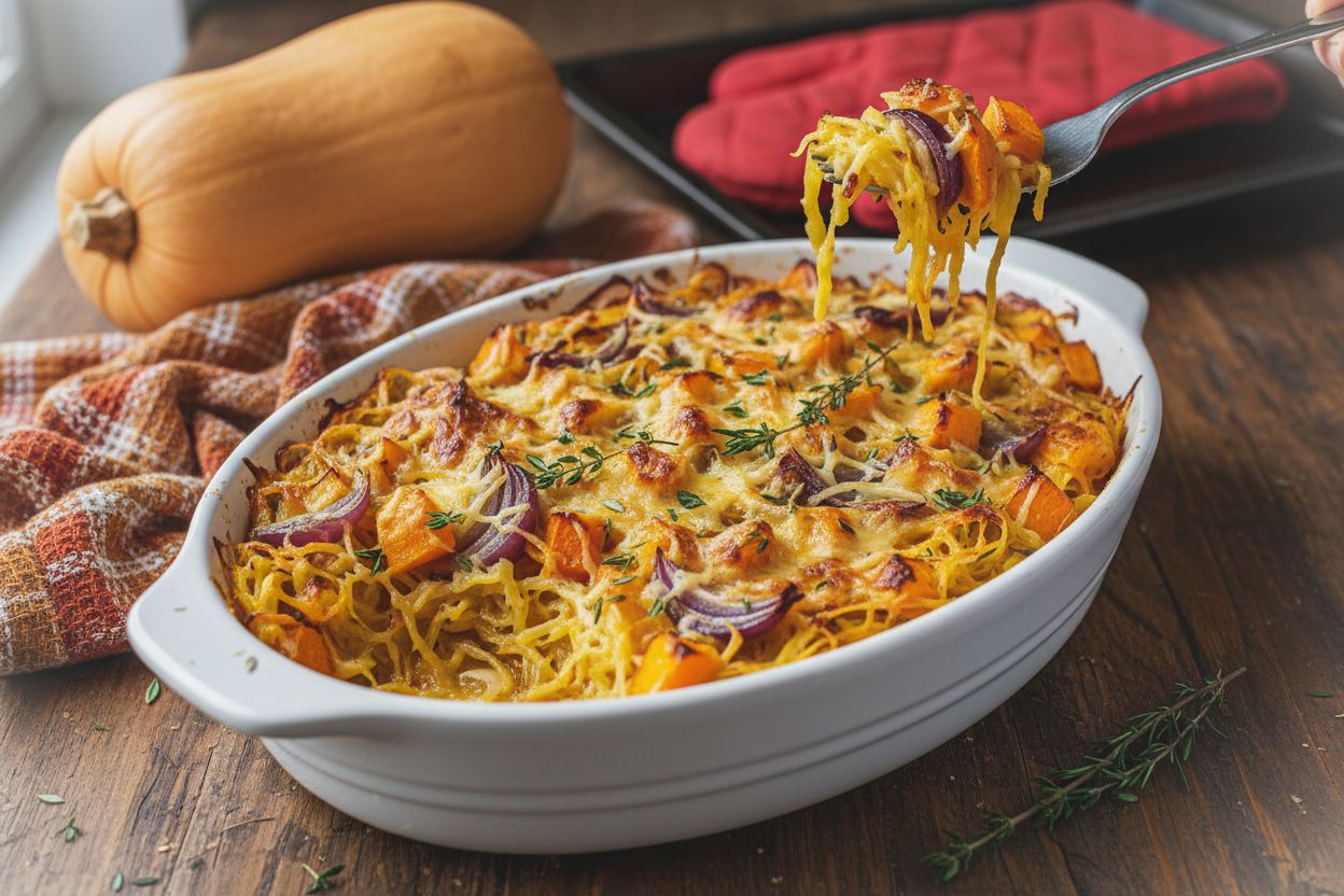 Courge spaghetti gratinée terminé