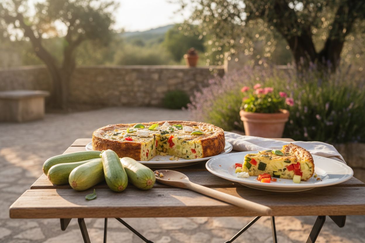 Flan de légumes au four terminé