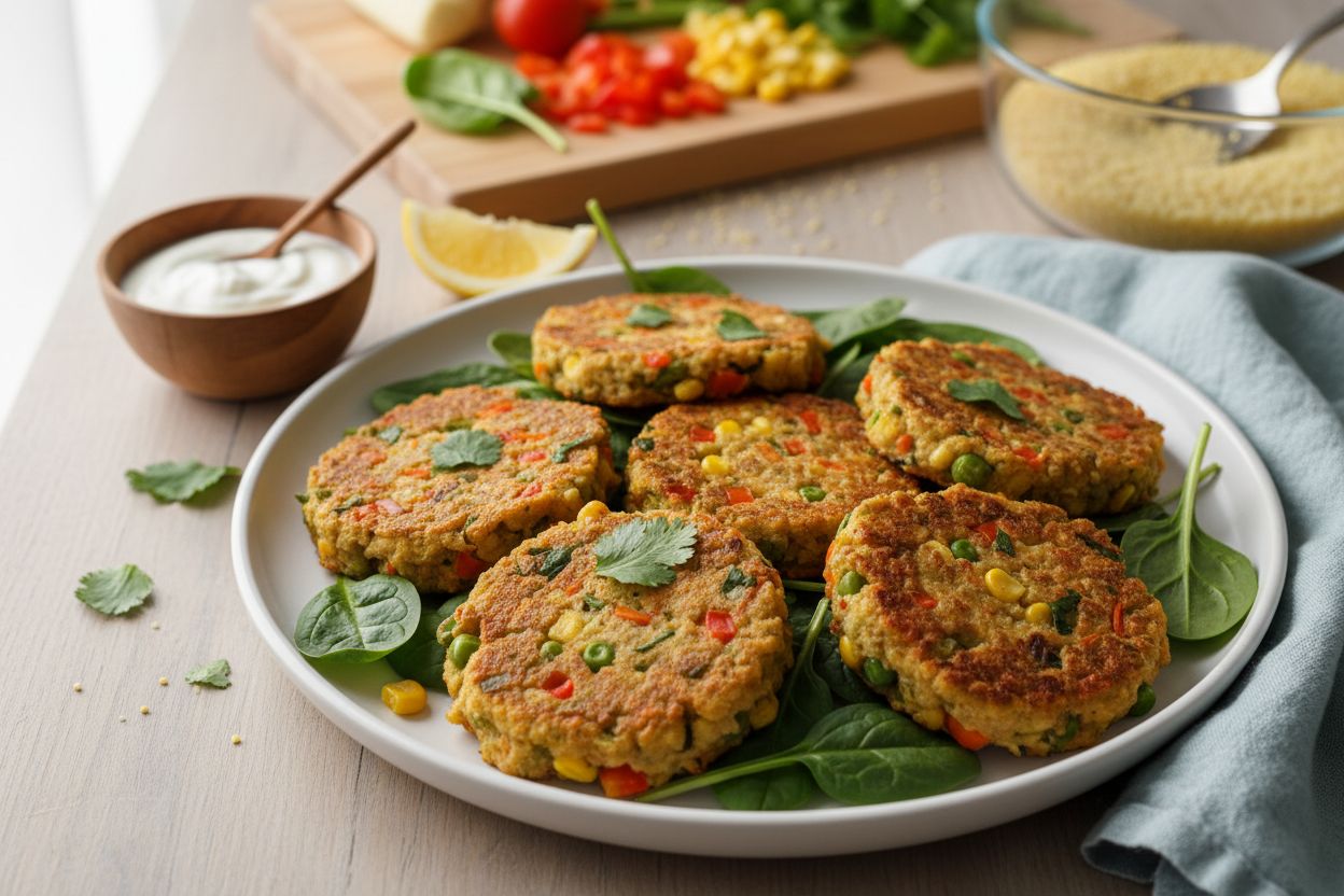 Galettes de millet aux légumes terminé