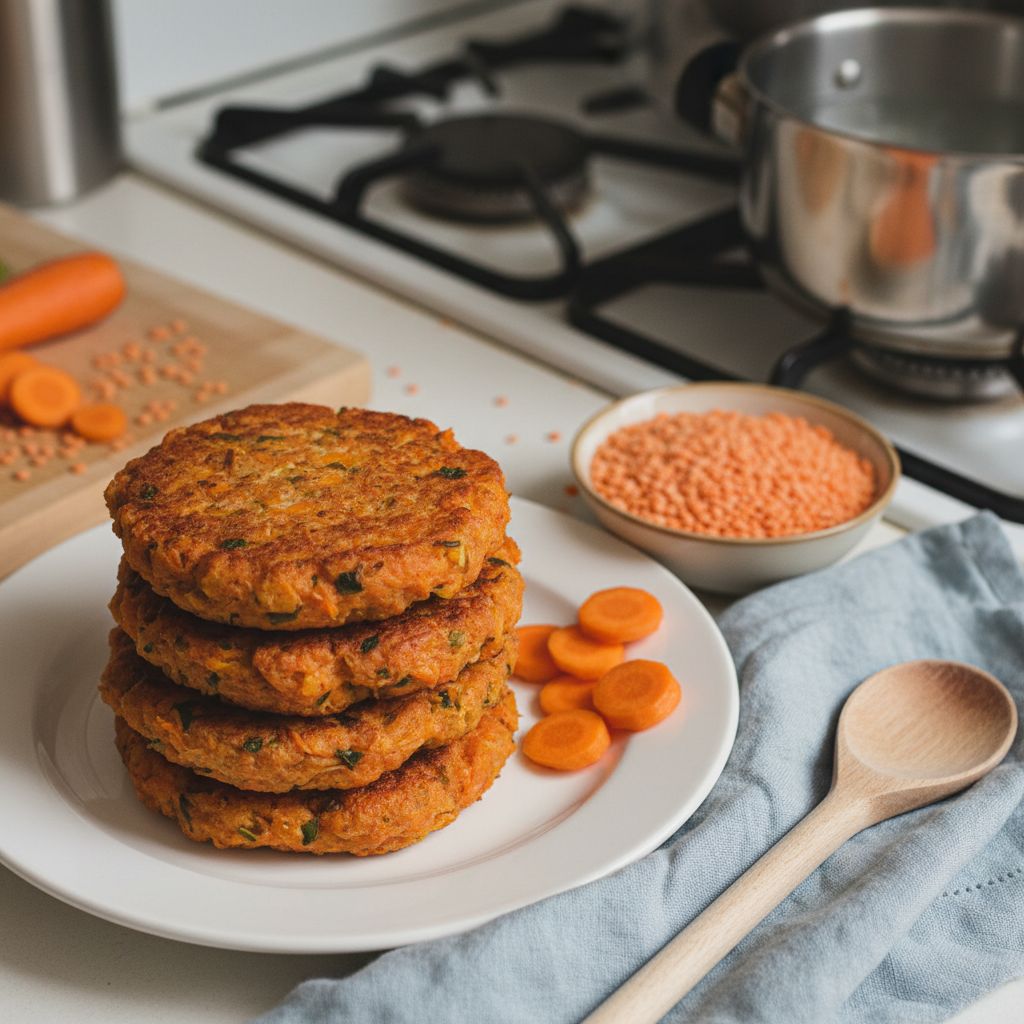 Galettes lentilles corail carottes terminé