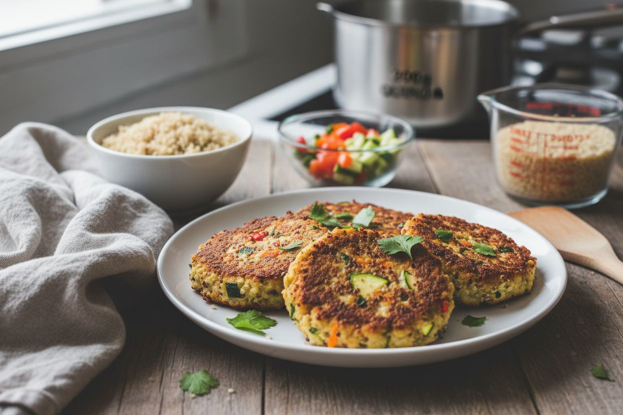 Galettes de quinoa et légumes terminé