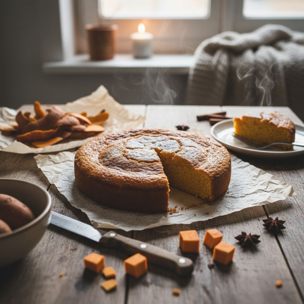 Gateau de patate douce terminé