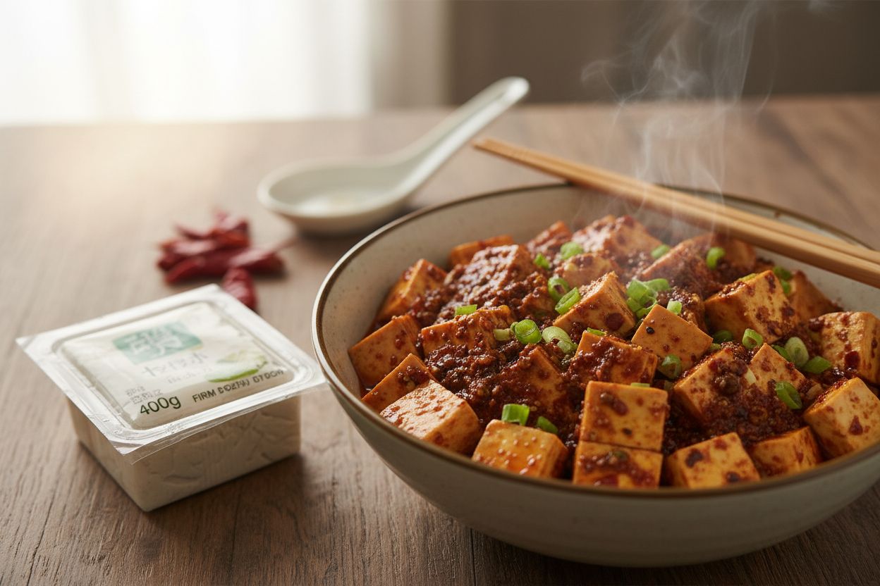 Mapo tofu végétarien terminé
