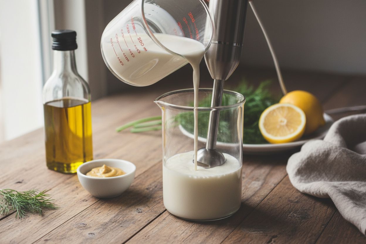 Mayonnaise végétale sans œuf terminé
