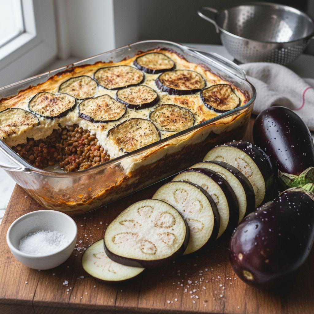 Moussaka végétarienne aux aubergines terminé