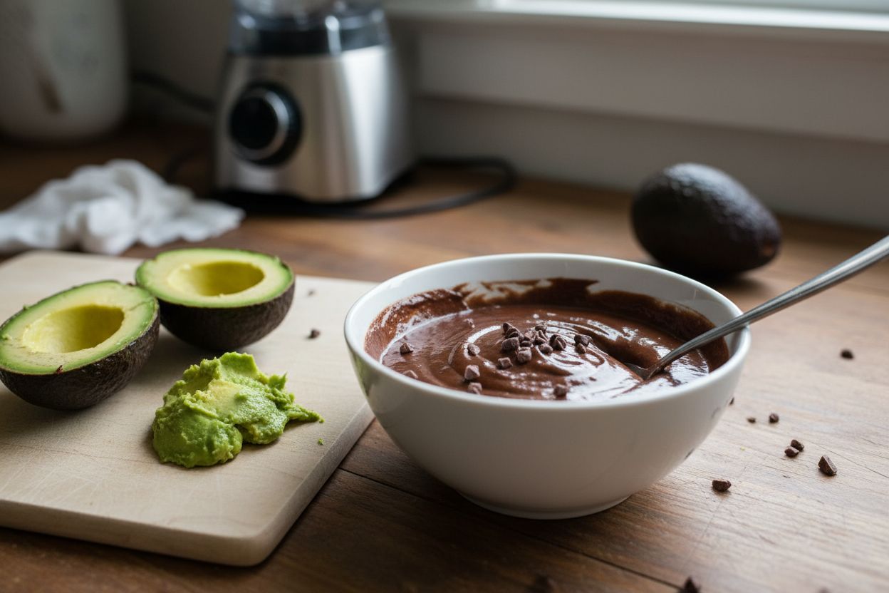 Mousse au chocolat à l’avocat terminé
