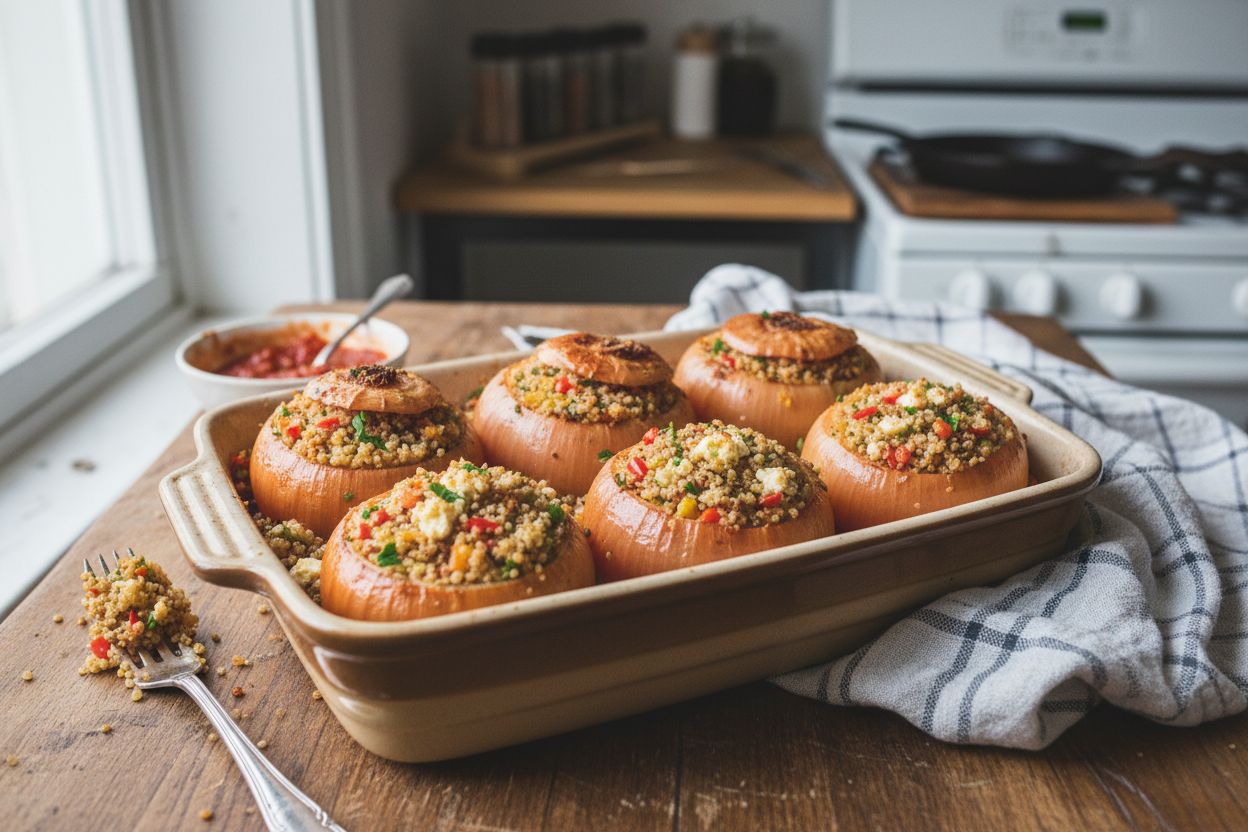 Oignons farcis au quinoa terminé