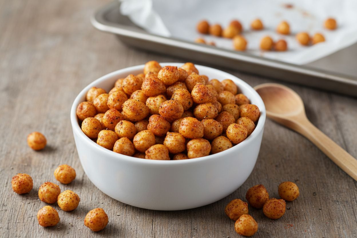 Pois chiches croustillants au paprika terminé