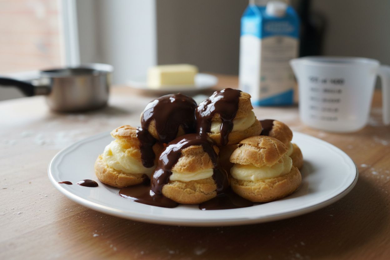 Profiteroles au chocolat terminé