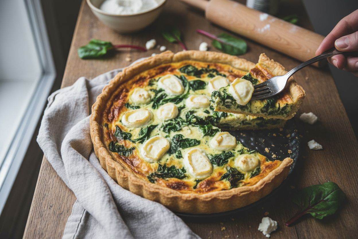 Quiche aux blettes et chèvre terminé