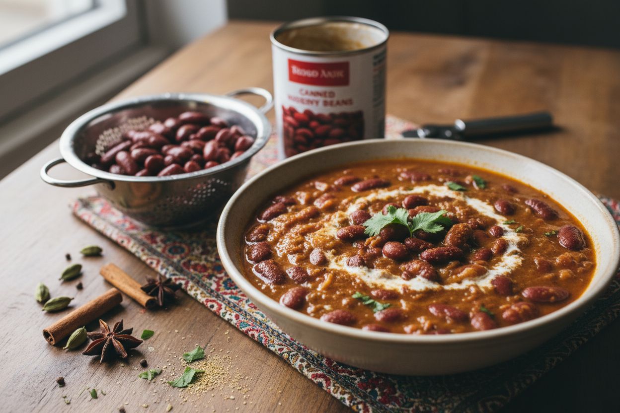 Rajma indien (curry de haricots rouges) terminé