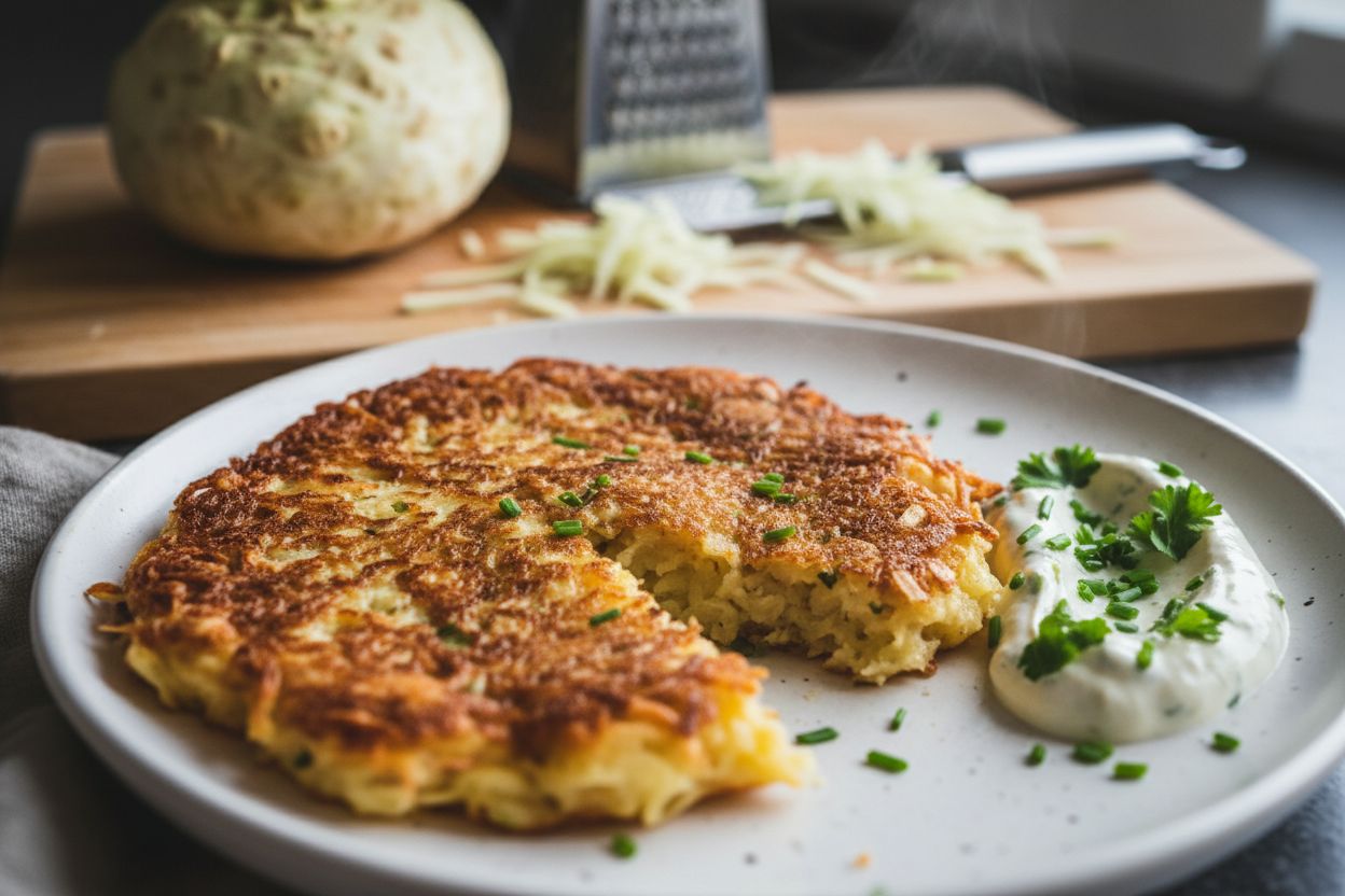 Rösti de céleri-rave terminé
