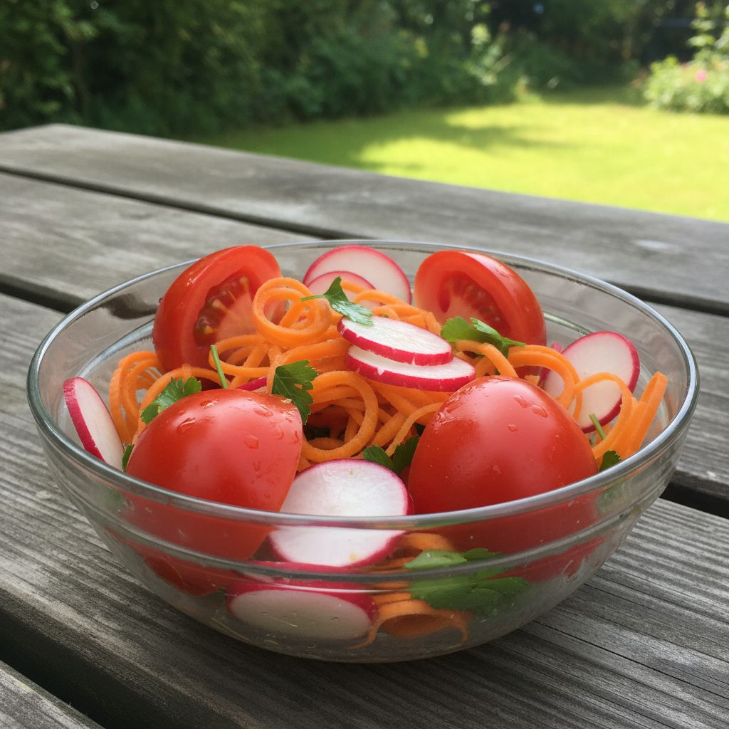 Salade fraicheur tomate carotte radis terminé
