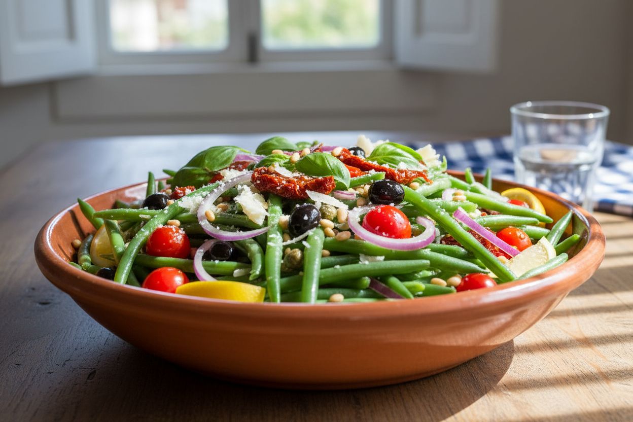 Salade de haricots verts à la sicilienne terminé