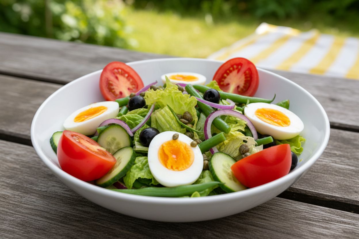 Salade niçoise végétarienne terminé