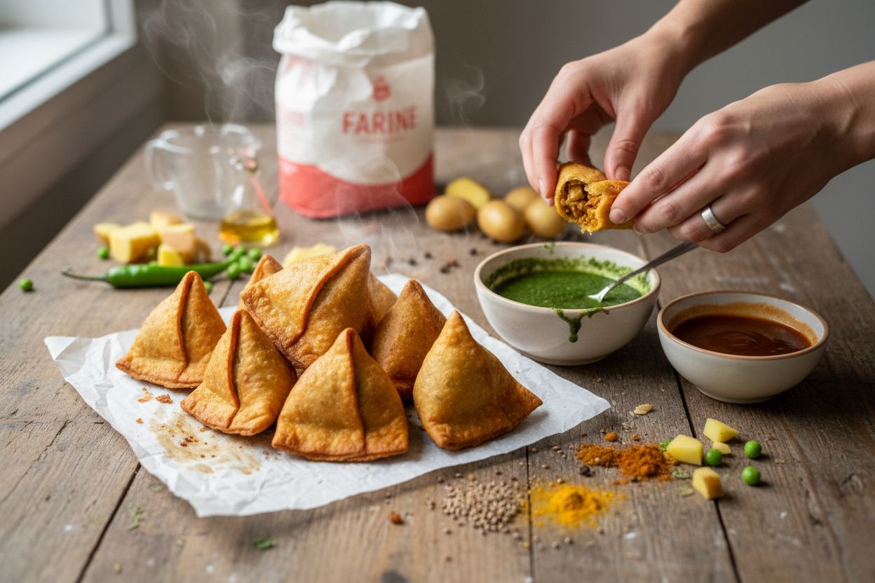 Samosas indiens aux légumes terminé